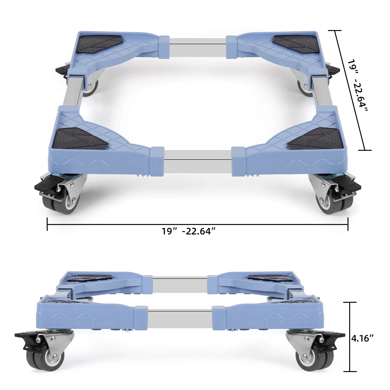 Movable Refrigerator Roller Tray Washing Machine Pedestal Mobile Base Stand with Locking Wheels for Tumble Dryers, Cookers