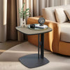 Wisfor Luxury C Table End Table Saddle Leather Top with Metal Leg, Couch Tables C Shaped Side Table for Bedroom Living Room