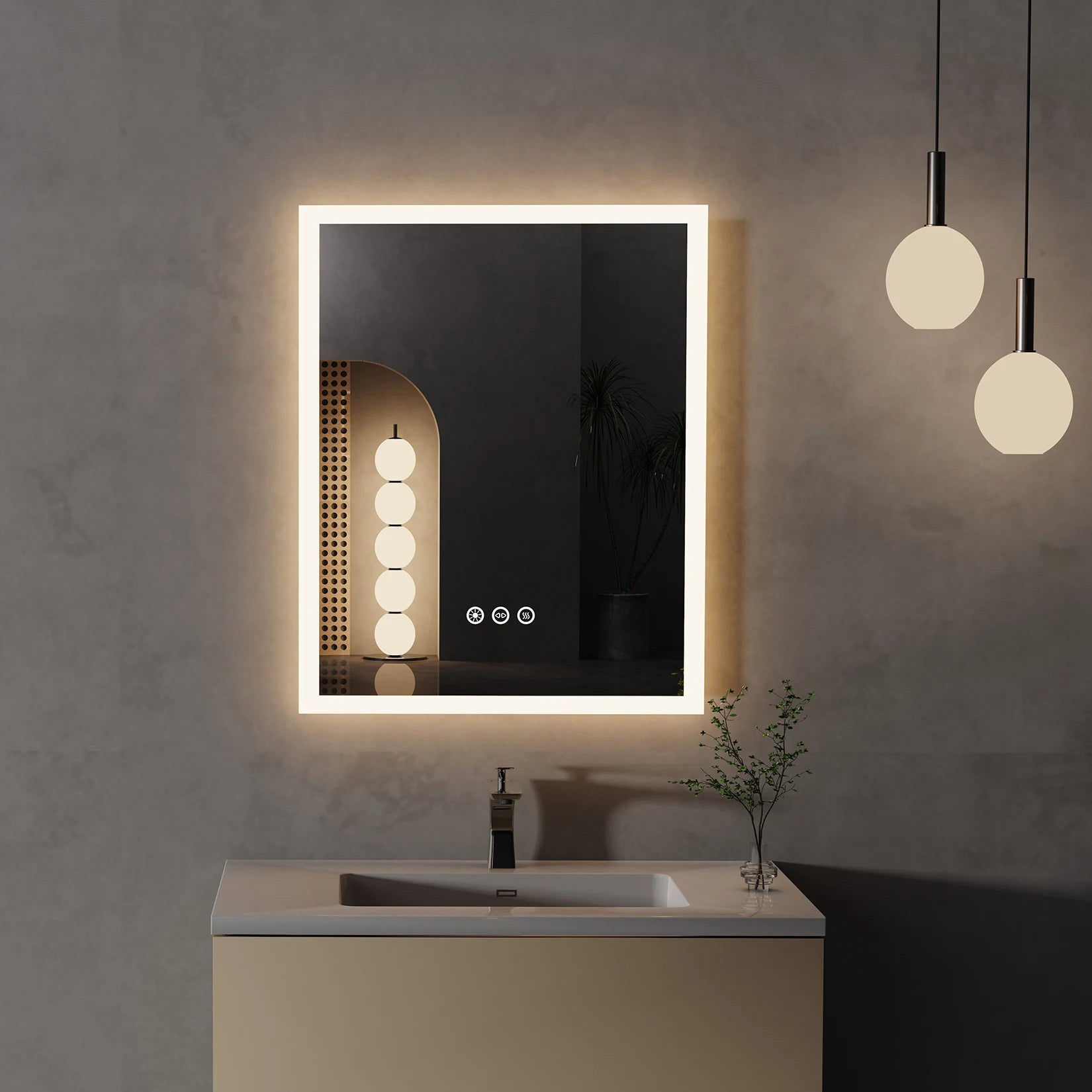 16x20 inch LED Bathroom Mirror with Anti-Fog & Smart Touch - Wall Mounted Vanity Mirror, Memory Function