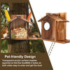 Wood Squirrel Feeder Outside Winter Wooden Chipmunk Feeder Corn Peanuts