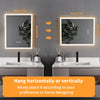 16x20 inch LED Bathroom Mirror with Anti-Fog & Smart Touch - Wall Mounted Vanity Mirror, Memory Function