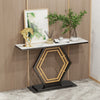 Metal Console Table, Couch Table, Sintered Stone Table Top, Narrow Hallway Tables for Entryway, Front Hall, Hallway, Living Room