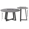 Round Modern Marble Nesting Coffee Set of 2, Stacking Living Room Accent Tables Furniture Sintered Stone Tabletop End Table