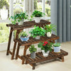 3 Tier Freestanding Ladder Shelf Wood Plant Stand Indoor Outdoor Plant Display Rack Flower Pot Holder Planter Organizer