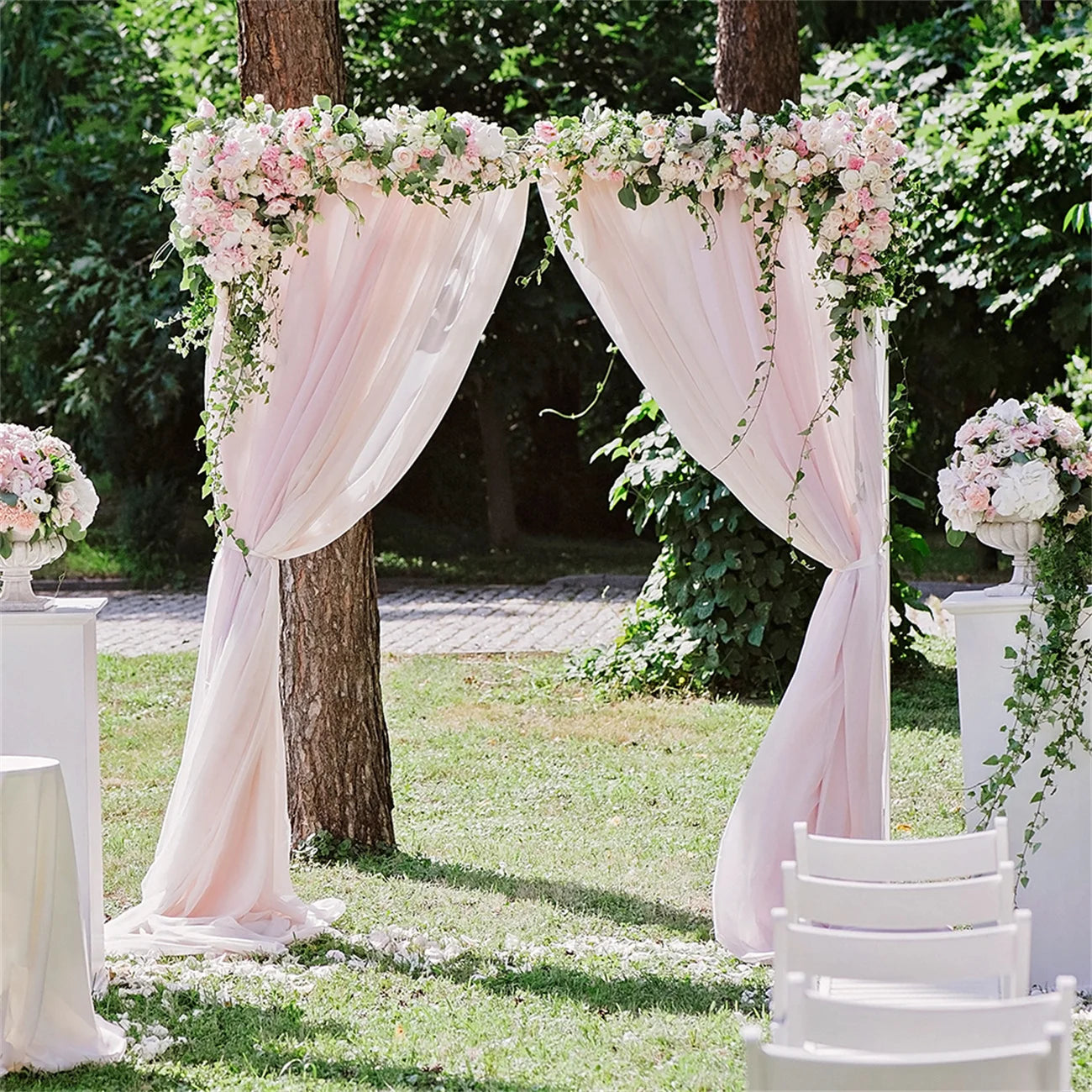 10x10 ft Wooden Garden Wedding Arch - Ceremony Backdrop & Flower Stand for Parties & Bridal Showers