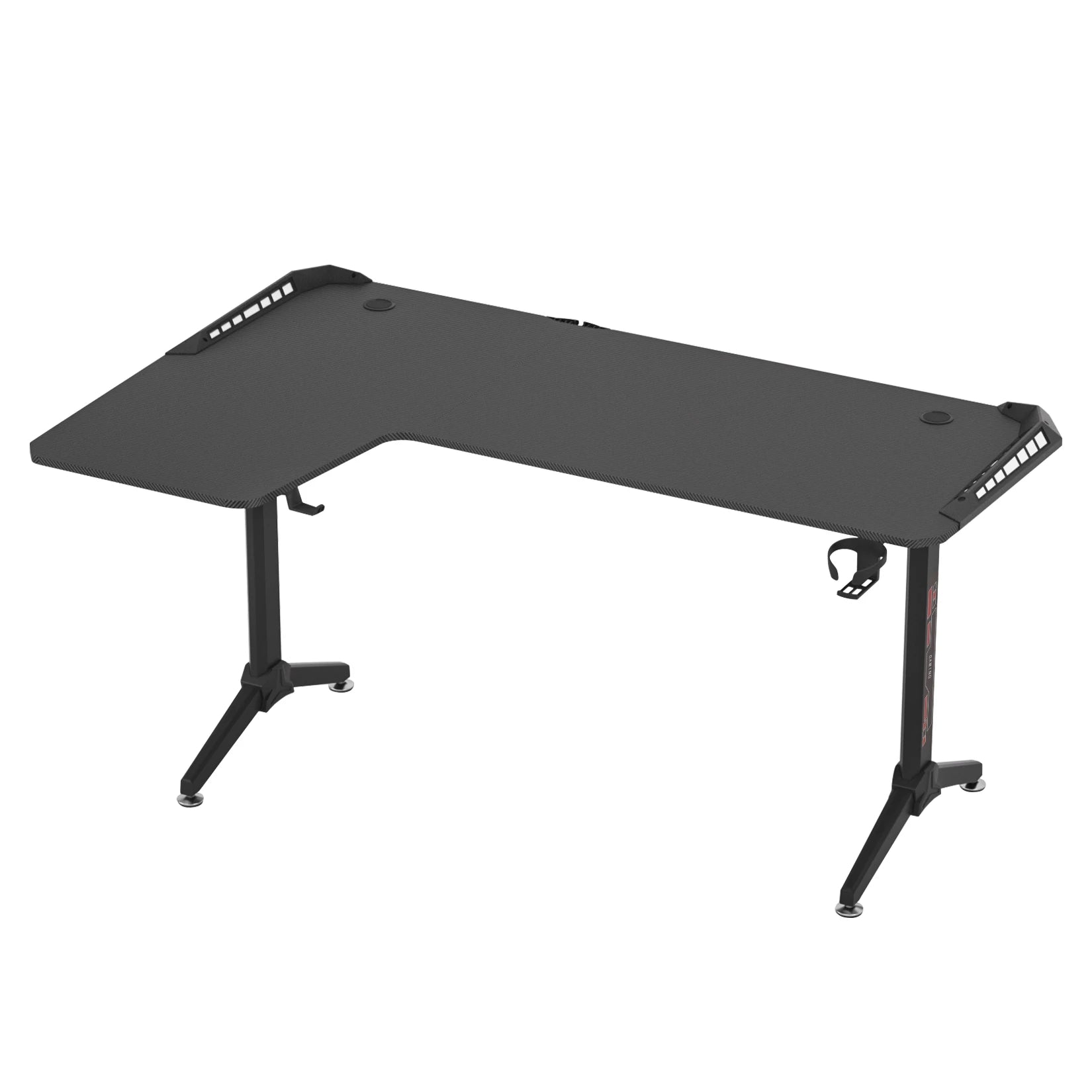 Large Standing Desk L Shaped, 60 Inch Gaming Desk, Rising Sit Stand Up Corner Desk with RGB LED Lights for Computer Home Office