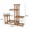 6 Tiered Wood Plant Flower Stand Shelf Planter Pots Shelves Rack Holder Display for Multiple Plants Indoor Outdoor Garden Patio