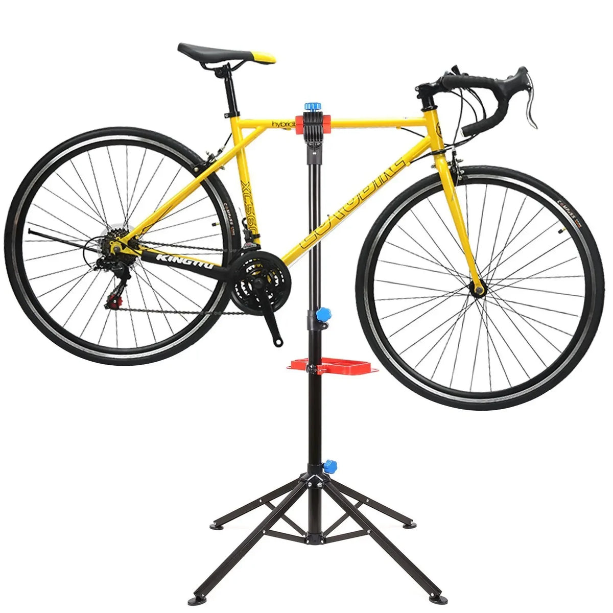 Mechanic Bicycle Repair Workshop Stand Foldable Maintenance Cycle Rack w/Tool Tray Height Adjustble Extensible Bike Repair Rack