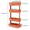 4-Tier Raised Garden Bed, Vertical Flower Pots Rack with Detachable Ladder and Adjustable Shelf, Wooden Elevated Planters Stand