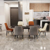 Dining Chairs Set of 2, Leather Upholstered Modern Chair with Backrest - Armless Accent Chairs with Metal Legs for Kitchen