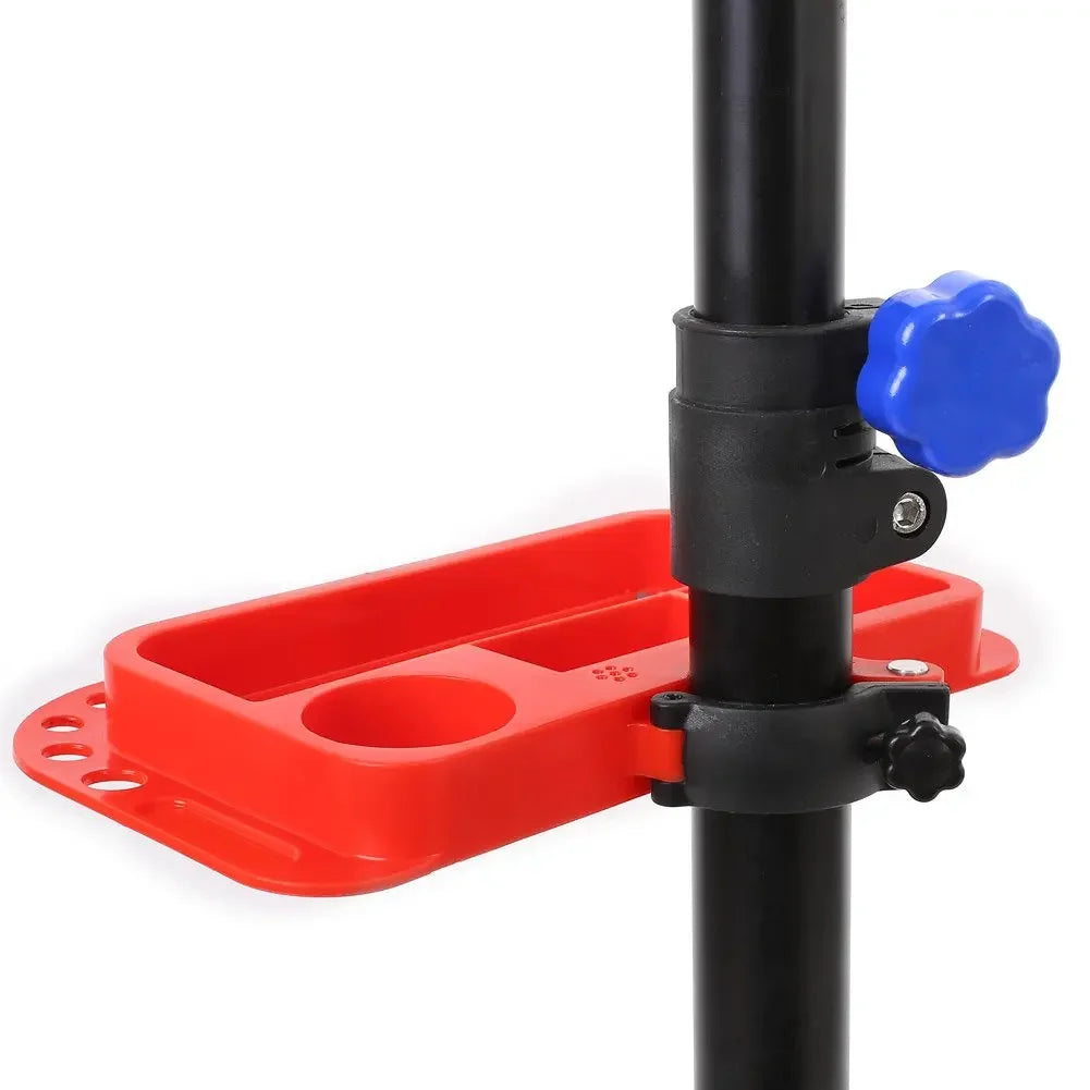 Mechanic Bicycle Repair Workshop Stand Foldable Maintenance Cycle Rack w/Tool Tray Height Adjustble Extensible Bike Repair Rack