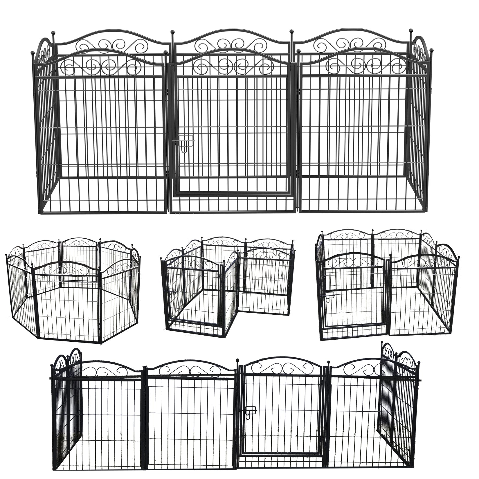 Dog Playpen, 8 Panels Playpen 32 Inch Height in Heavy Duty, Folding Indoor Outdoor Anti-Rust Dog Exercise Fence Portable