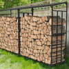 Extra Large Tall Outdoor Firewood Rack with Cover Heavy Duty Square Strong Stand Rack with Waterproof Cover for Fireplace Garden