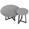 Round Modern Marble Nesting Coffee Set of 2, Stacking Living Room Accent Tables Furniture Sintered Stone Tabletop End Table