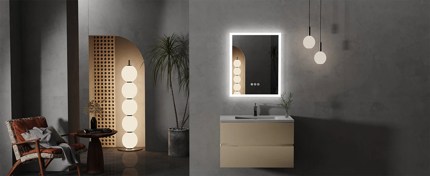 16x20 inch LED Bathroom Mirror with Anti-Fog & Smart Touch - Wall Mounted Vanity Mirror, Memory Function