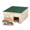 Hedgehog House Wooden Garden Nature Hibernation Box with Waterproof Pitched Roof