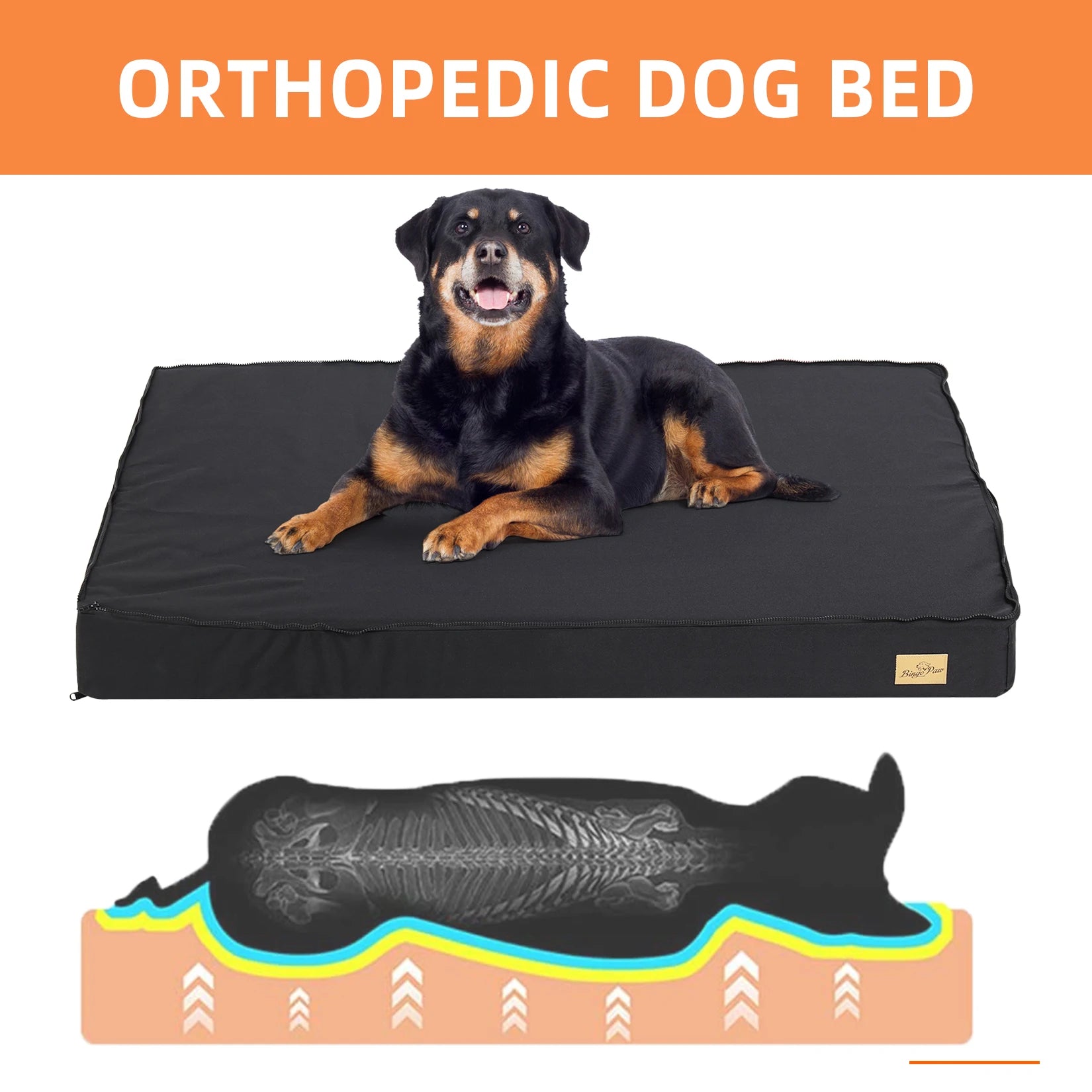 Dog Beds for Large Dogs, Orthopedic Dog Bed for Medium Large Dogs Waterproof Lining, and Non-Slip Bottom, Machine Washable