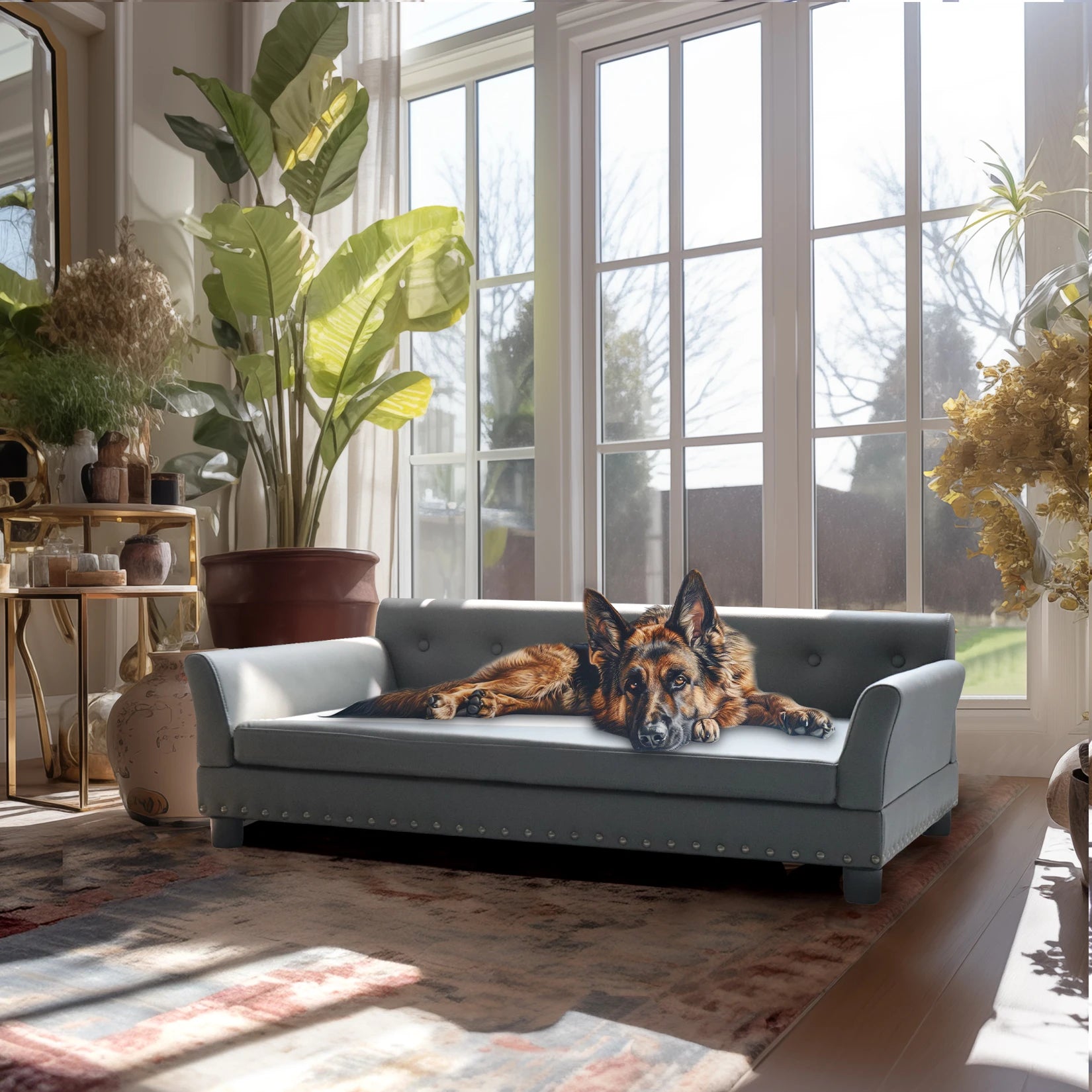 Rectangle Pet Bed for Medium and Large Dogs, Durable Elevated Dog Sofa Bed, Comfortable Dog Couch, Modern and Stylish Dog Sofa