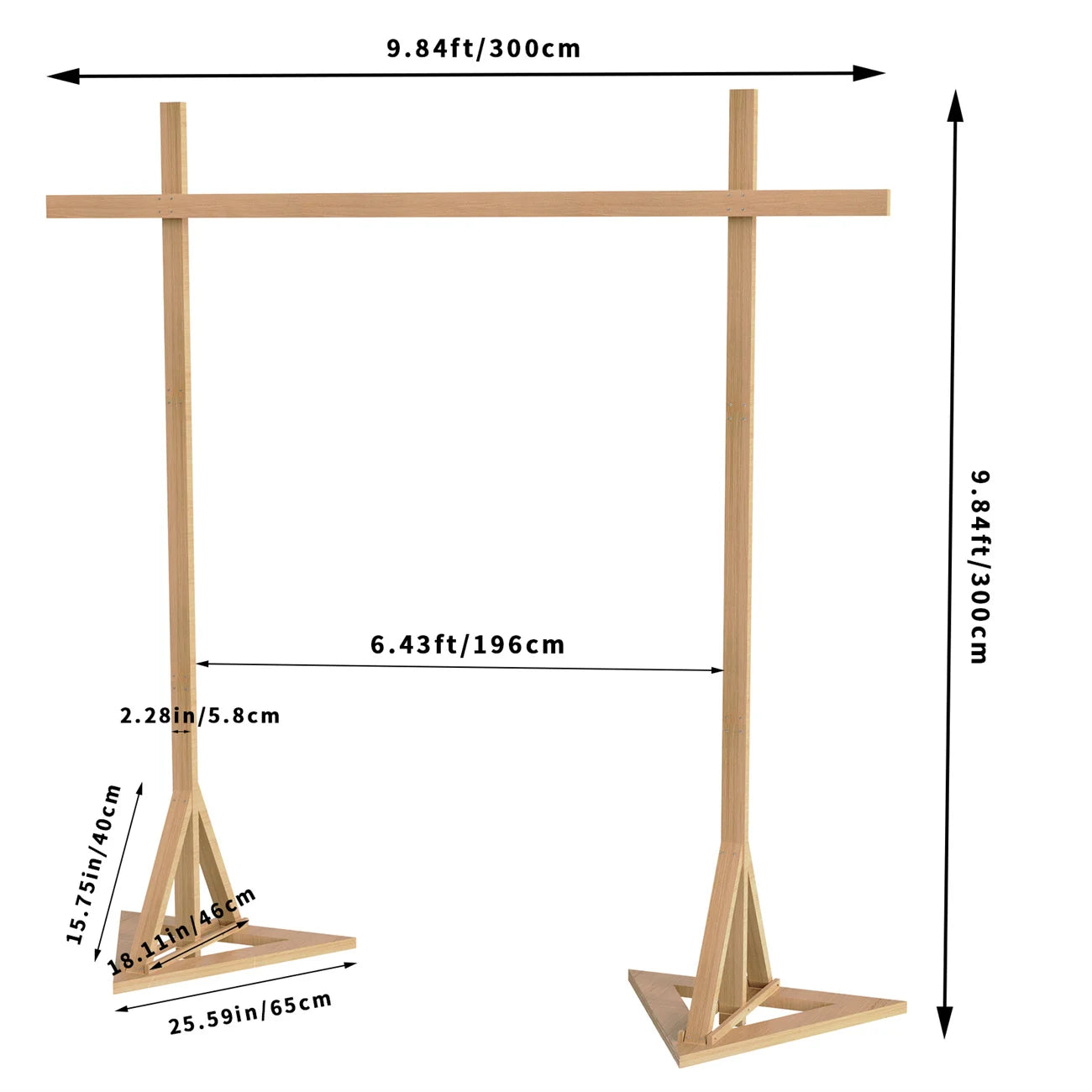 10x10 ft Wooden Garden Wedding Arch - Ceremony Backdrop & Flower Stand for Parties & Bridal Showers