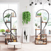 6 Tier Metal Plant Stand, Creative Half Heart Shape Ladder Plant Stands for Indoor Plants Multiple, Black Plant Shelf Rack