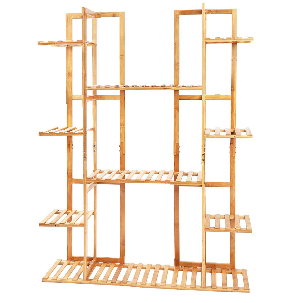 Extra Large Bamboo Plant Stand for Indoor Plants 9 Tier Organizer Living Room