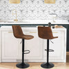 Set of 2 Bar Stools  Swivel Barstool Chairs with Back, Adjustable Height Bar Chairs, Modern Pub Kitchen Counter Height