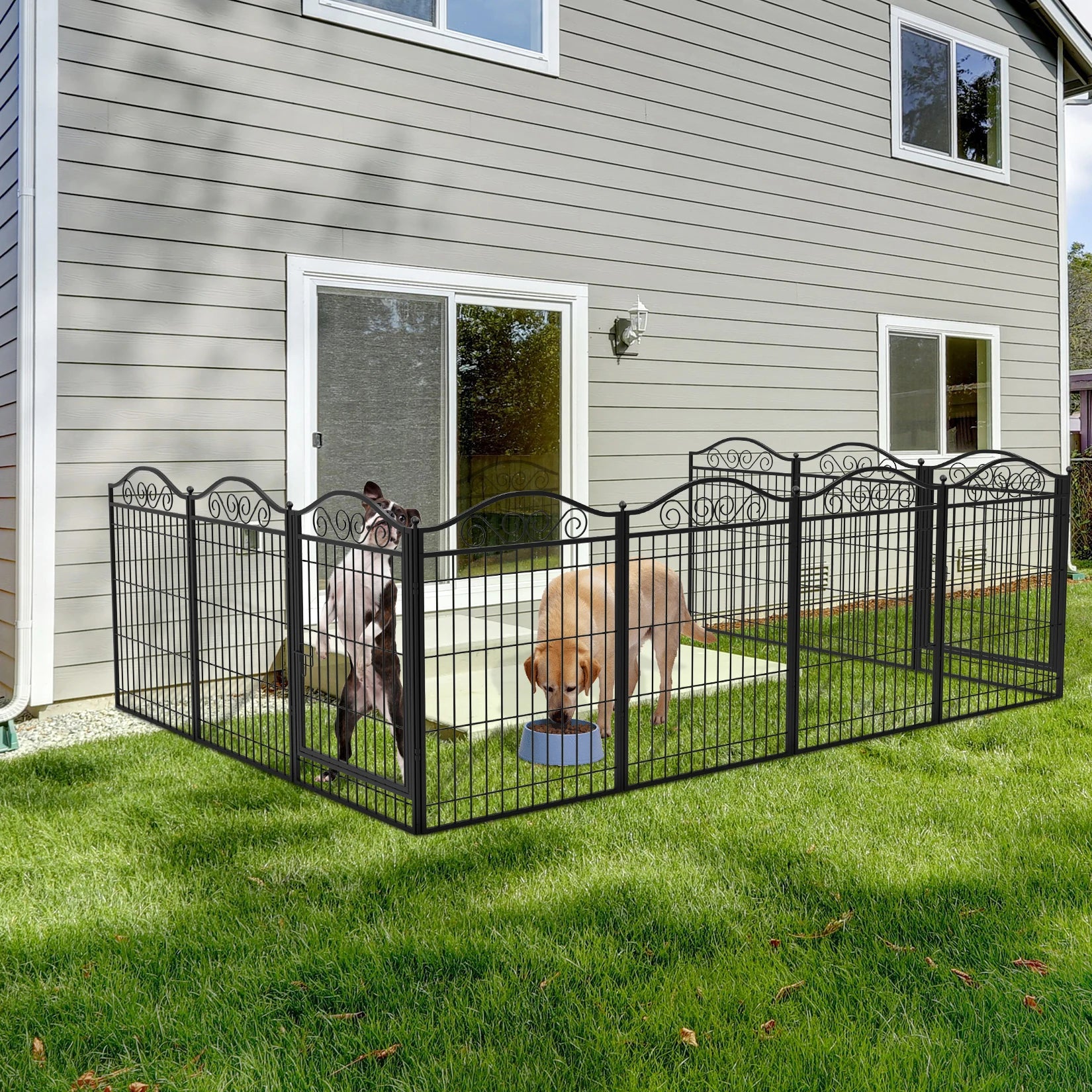 Dog Playpen, 8 Panels Playpen 32 Inch Height in Heavy Duty, Folding Indoor Outdoor Anti-Rust Dog Exercise Fence Portable