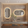 Led Bathroom Mirror for Wall Mounted Oval Lighted Vanity Mirror with Lights Backlit, Frameless Wall Mirror with Lights Anti-Fog