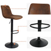 Set of 2 Bar Stools  Swivel Barstool Chairs with Back, Adjustable Height Bar Chairs, Modern Pub Kitchen Counter Height