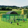 Chicken Coop 12.9x10.2x5.1ft Chicken Run Pen for Yard with Cover Outdoor Metal Portable Chicken Tractor Cage Enclosure Crate