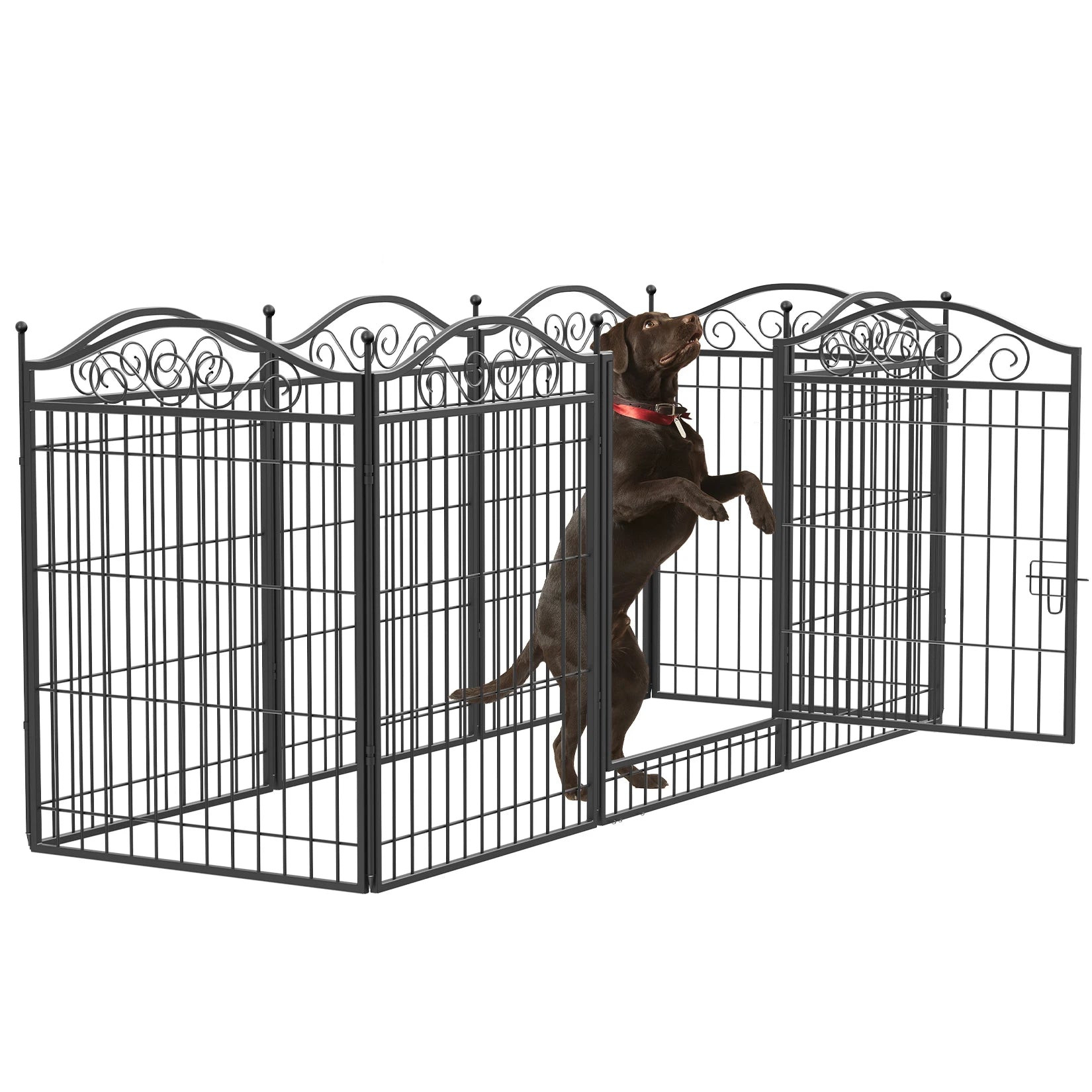 Dog Playpen, 8 Panels Playpen 32 Inch Height in Heavy Duty, Folding Indoor Outdoor Anti-Rust Dog Exercise Fence Portable