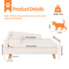 Elevated Pet Bed,Nordic Pet Stool Bed with Cozy Pad Waterproof,Pet Sofa Bed with Sturdy Wood Legs for Small Dog Kitten