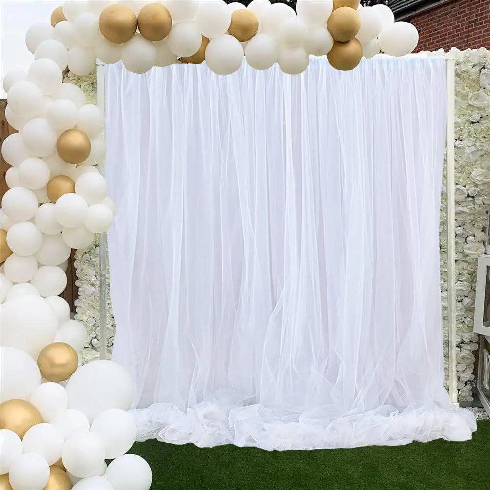 White Stage Wedding Party Backdrop Photography Background Drape Curtains 3 M