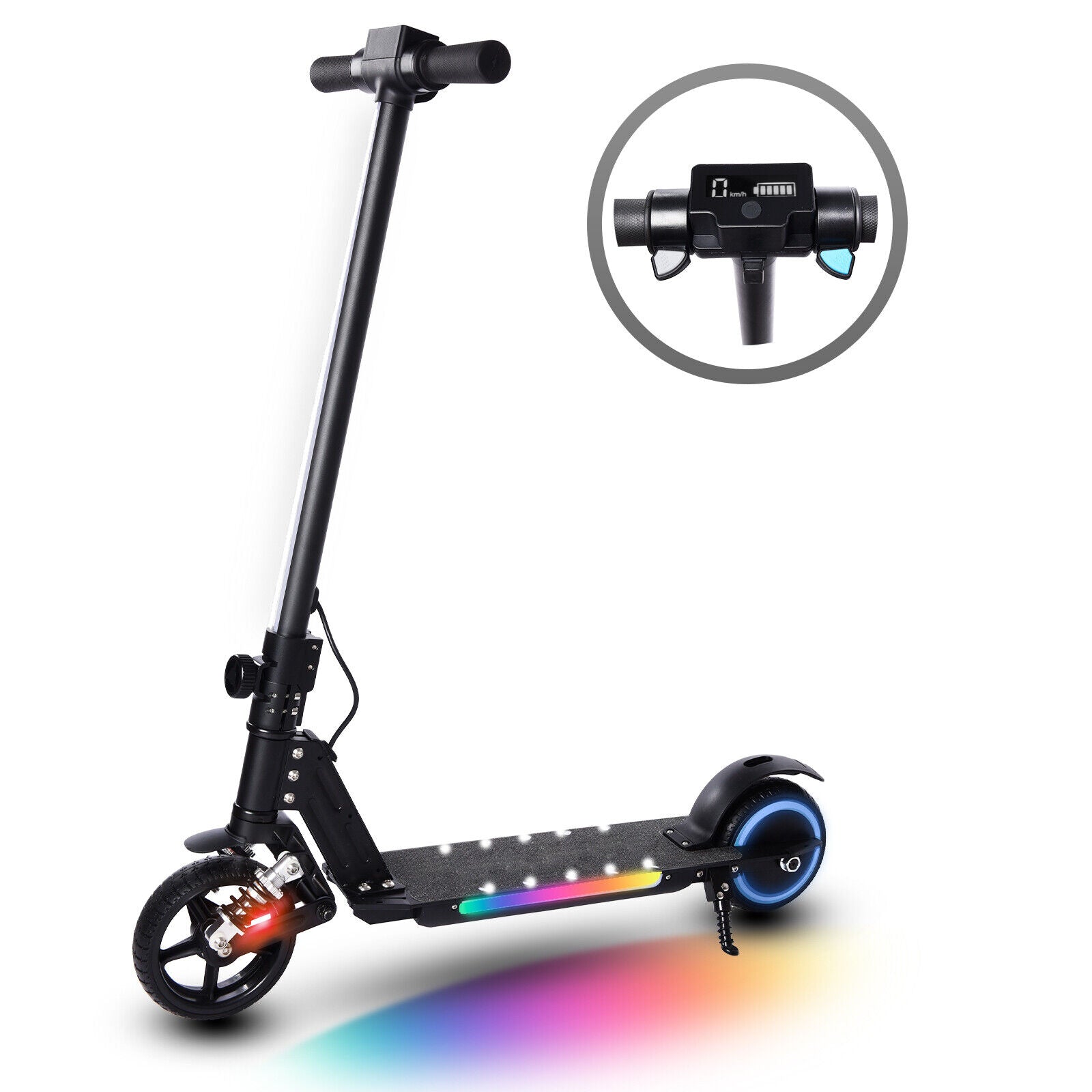 Scooters électriques pour enfants et adolescents, scooter électrique pliable avec absorption des chocs, 14 km/h