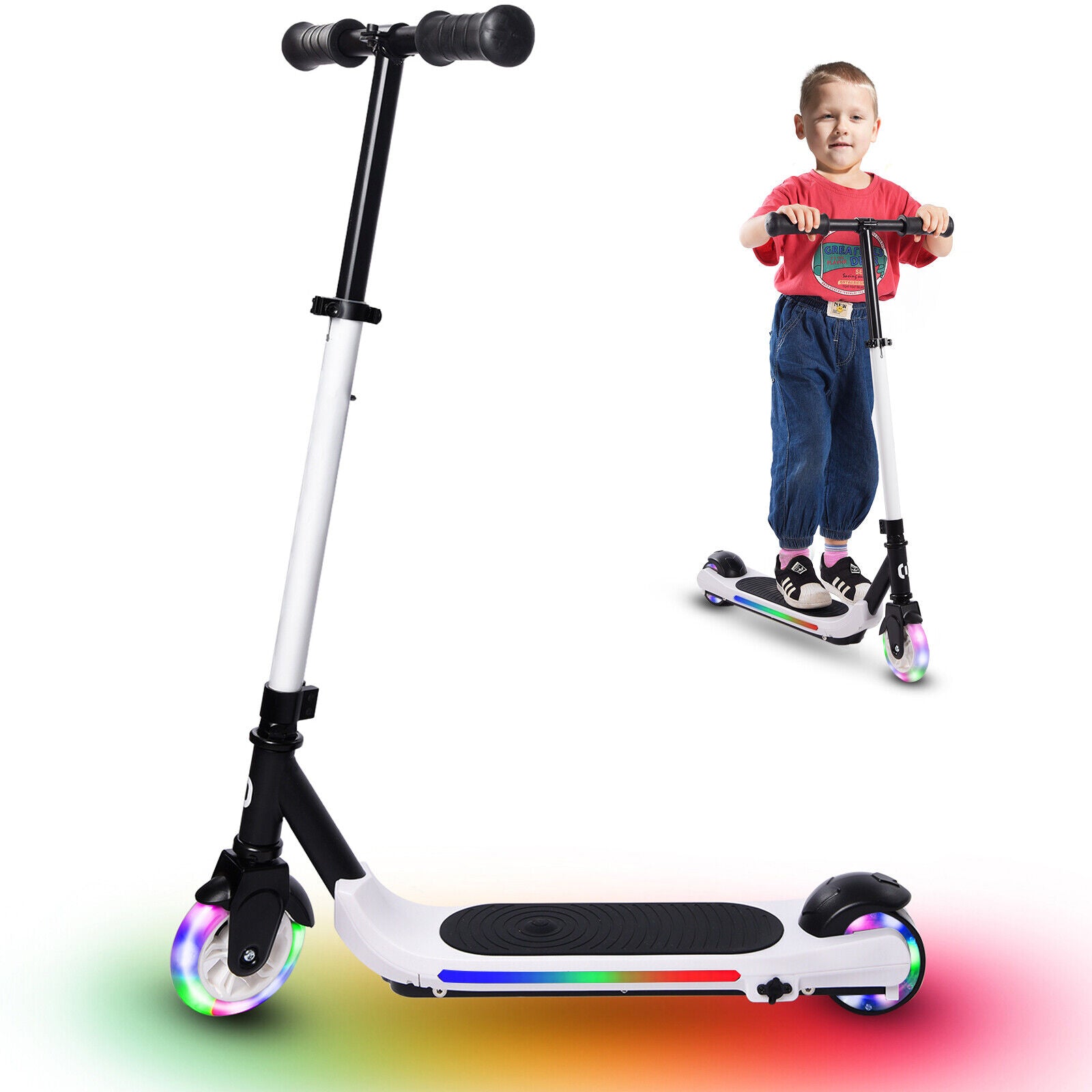 Electric Scooters For Kids 8km/h, 60W, Adjustable, LED, Children UK E-Scooters