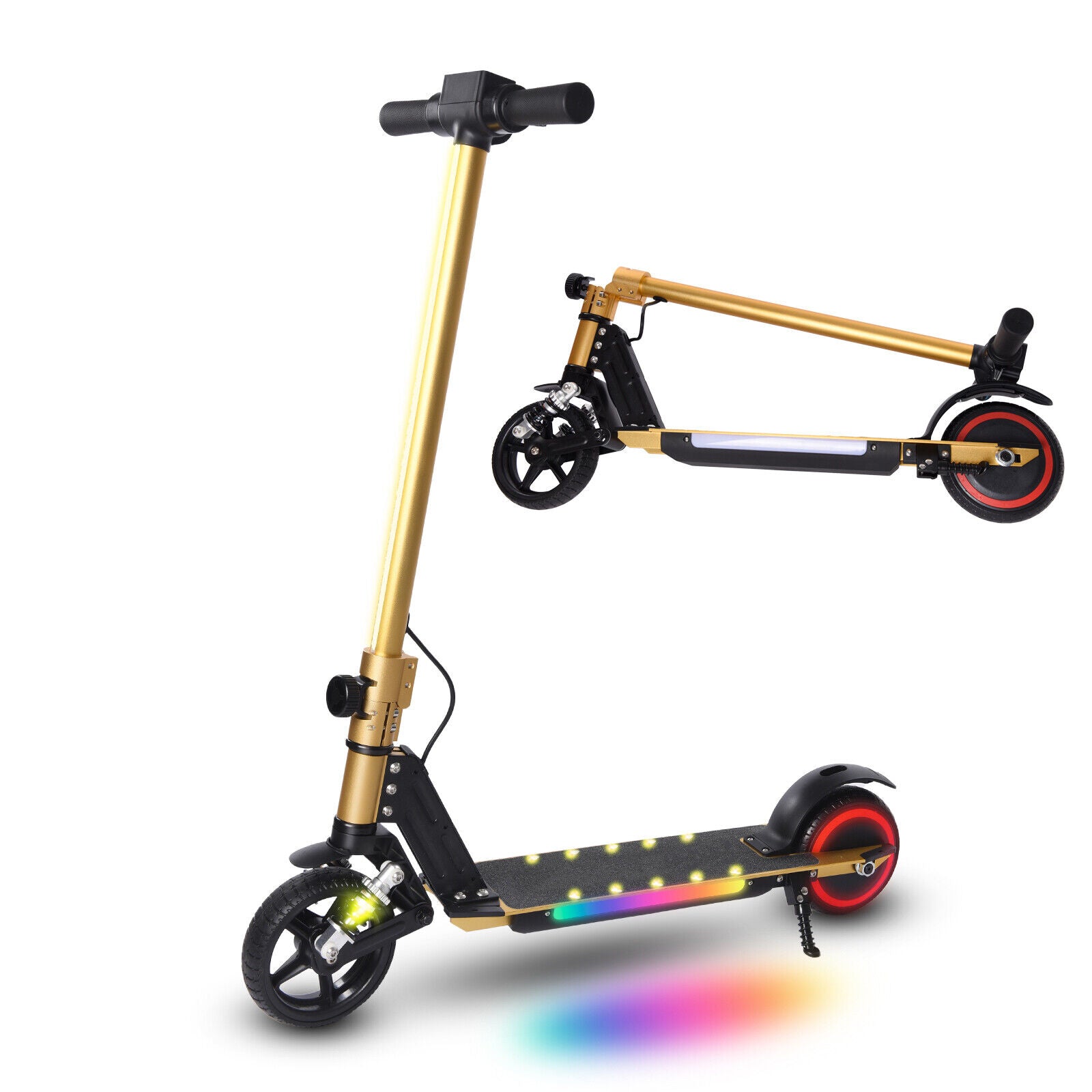 Scooters électriques pour enfants et adolescents, scooter électrique pliable avec absorption des chocs, 14 km/h