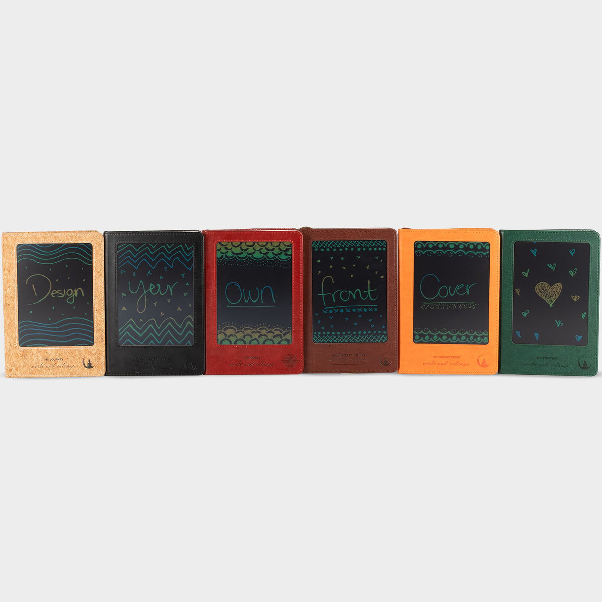 A5 Intention Note Book - LCD Wipe Screen - Cork Leather Effect - 160 Pages