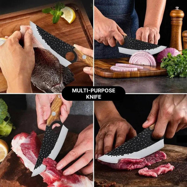 Authentic Japanese Handmade Knife – Leather Sheath & Gift Box Included