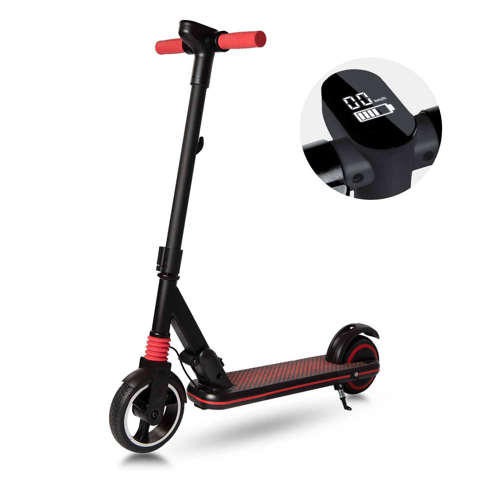 Scooter électrique pour enfants et adolescents, scooter électrique pliable, 8 km, 130 W, affichage LED, 14 km/h, 2 freins