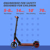 Scooter électrique pour enfants et adolescents, scooter électrique pliable, 8 km, 130 W, affichage LED, 14 km/h, 2 freins