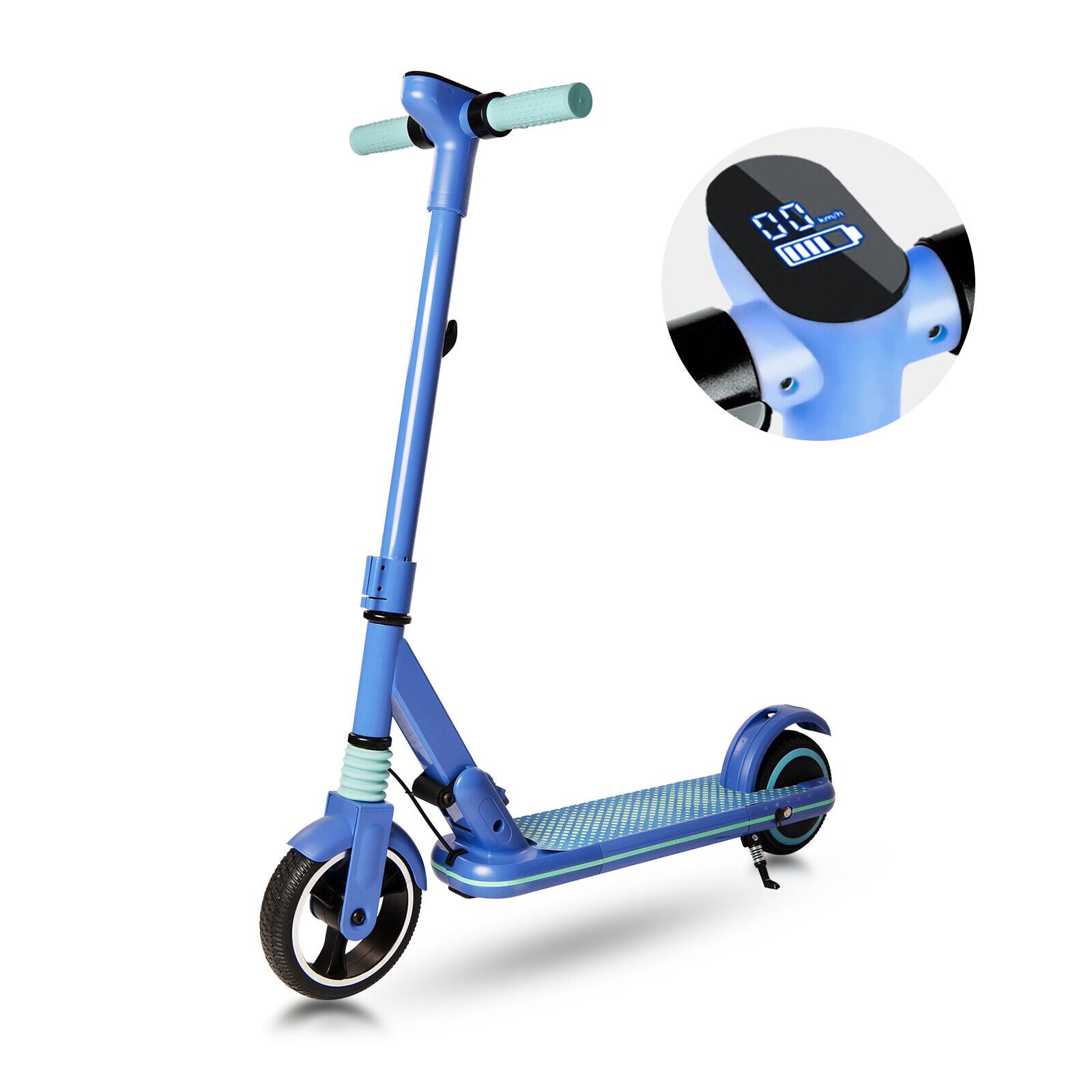 Electric Scooter for Kids and Teens, Folding E Scooter, 8KM,130W, LED Display,14km/h,2 Brakes