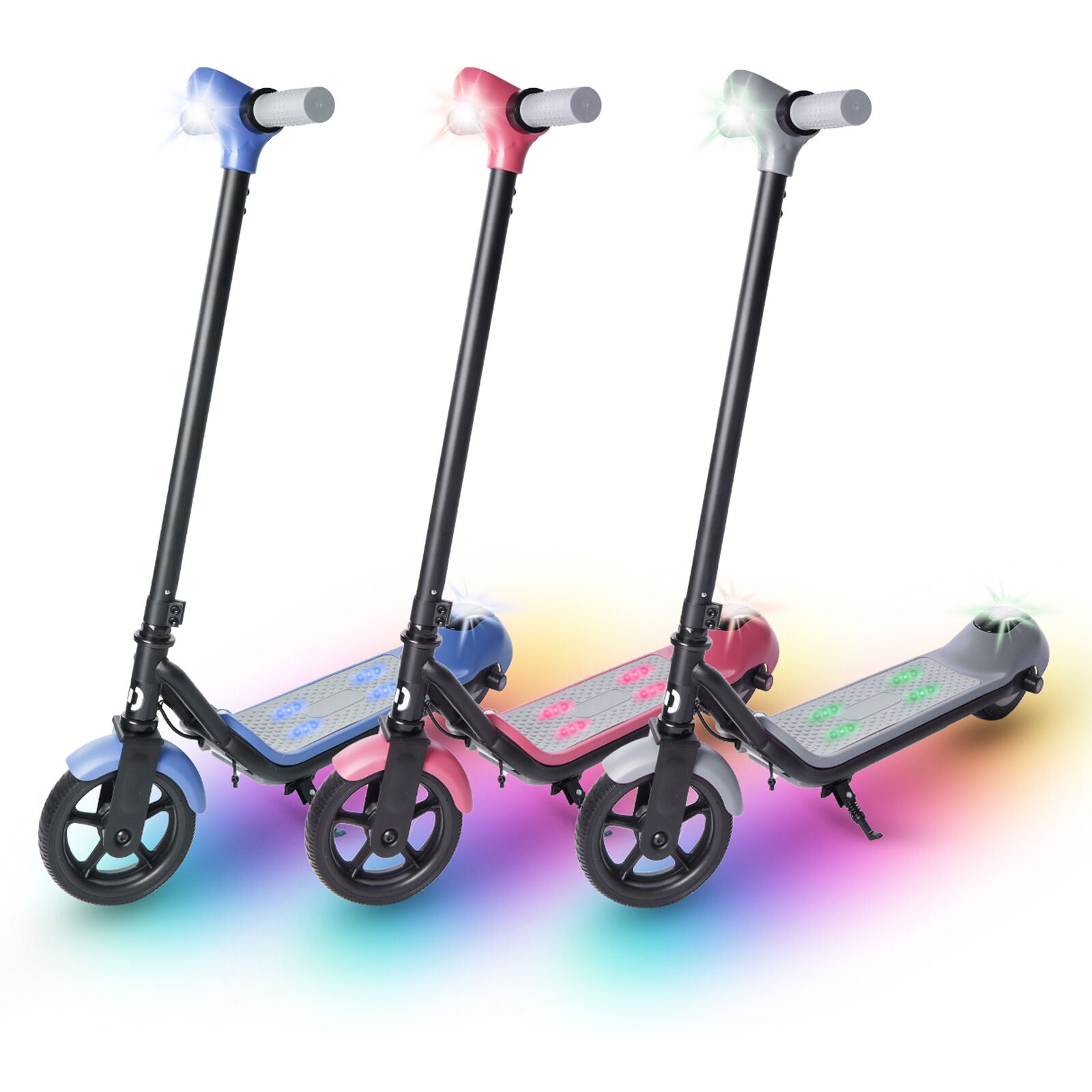 Scooters électriques pour enfants, affichage LED Bluetooth, 14 km/h, lumières à pédales, e-scooter