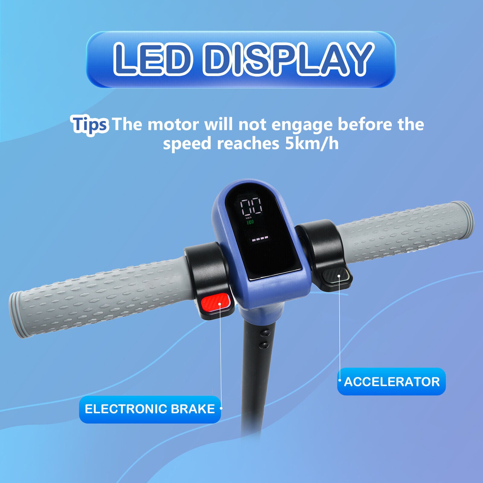 Electric Scooters For Kids Bluetooth LED Display 14km/h Pedal Lights E-Scooter