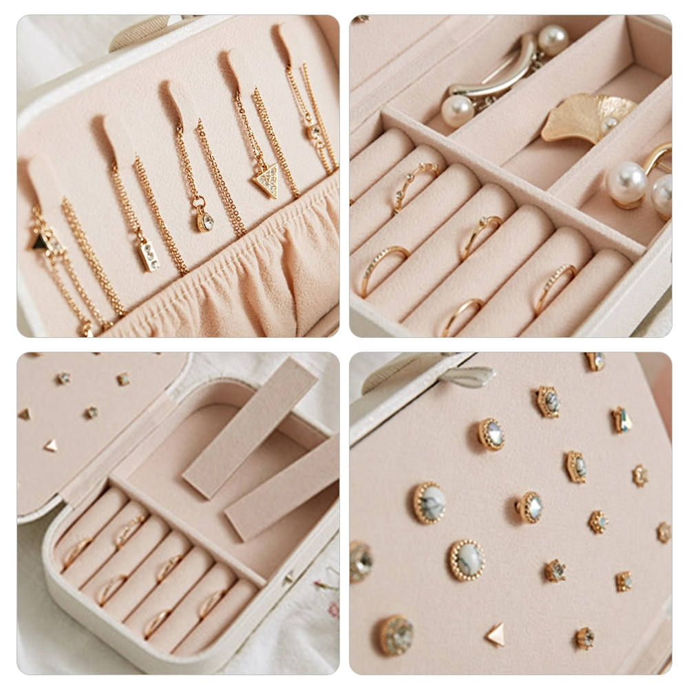 Jewelry Storage Box Portable Necklace Earrings Rings