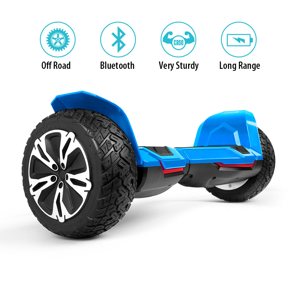 Hoverboard tout terrain 8,5 pouces tout terrain 700 W avec haut-parleurs Bluetooth et lumières LED, scooter auto-équilibré