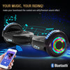 Black Hoverboard 6.5 Inch, Smart Self Balancing Scooter with Bluetooth & LED Lights