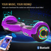 Purple Hoverboard 6.5 Inch, Smart Self Balancing Scooter with Bluetooth & LED Lights