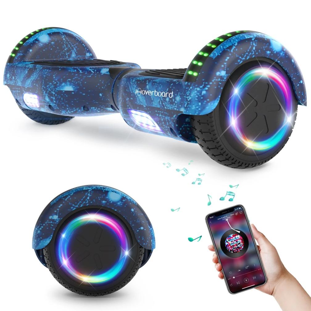 Hoverboard 6,5 pouces, 700 W, scooter auto-équilibré avec Bluetooth et lumières LED, meilleurs cadeaux pour enfants et adolescents