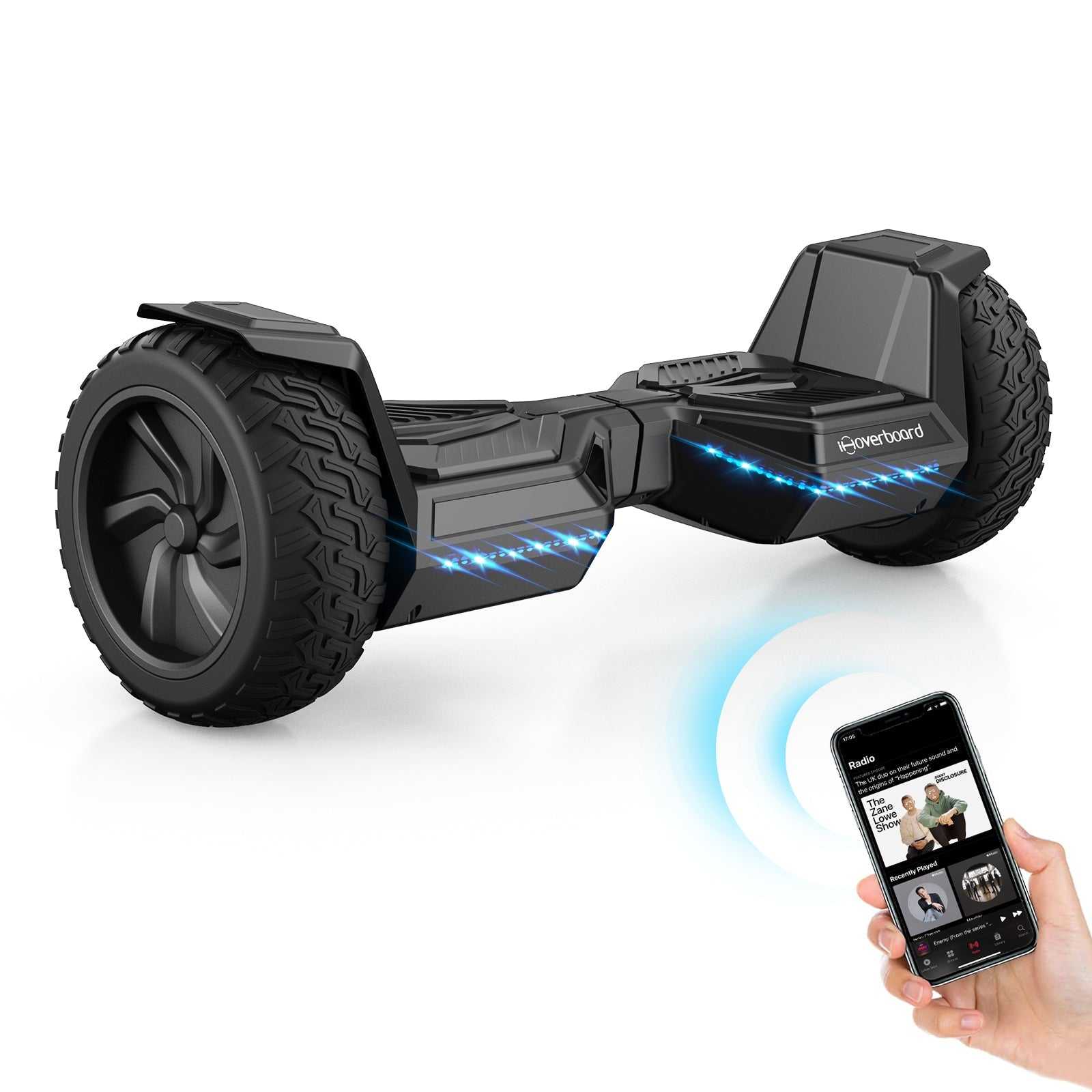 Hoverboard tout terrain tout terrain 8,5" avec haut-parleur musical Bluetooth, lumières LED, cadeau d'anniversaire de Noël pour enfants, adultes et adolescents