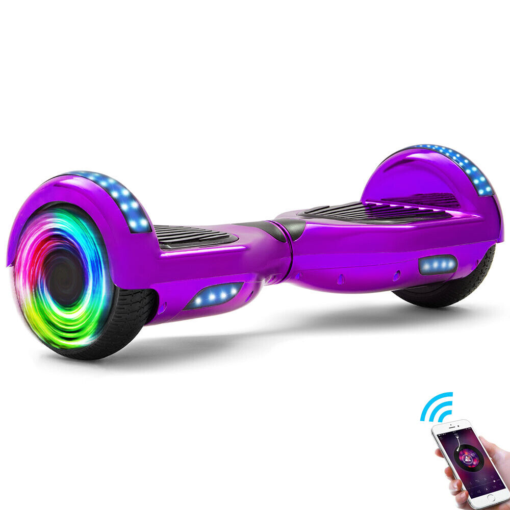 Hoverboard 6,5 pouces, scooter intelligent à auto-équilibrage avec Bluetooth et lumières LED, meilleurs cadeaux pour enfants, adolescents et adultes